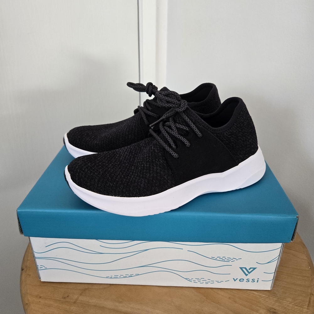 Vessi Women's Black Knit Sneakers